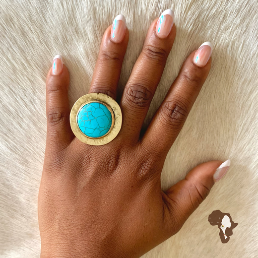 Bague turquoise ronde